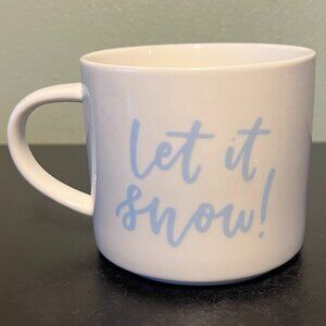 Opalhouse LET IT SNOW White Blue Porcelain Coffee Mug Tea Cup 16oz  Winter